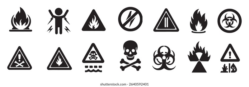 danger symbol black silhouette vector illustration