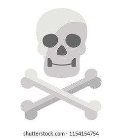 
Danger symbol with skull and bones notifying a shape of jolly roger 

