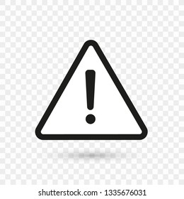 Danger symbol. Triangle on transparent background. Warning sign High voltage, danger. Vector illustration
