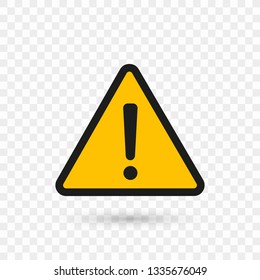 Danger symbol. Triangle on transparent background. Warning sign High voltage, danger. Vector illustration