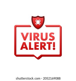 Danger symbol vector illustration. Virus protection. Computer virus alert. Safety internet technology, data secure.
