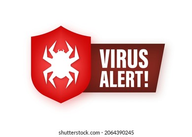 Ilustración vectorial del símbolo de peligro. Protección contra virus. Alerta de virus informáticos. Tecnología de internet de seguridad, seguridad de datos. Icono de Neon