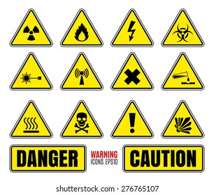 Danger symbols set