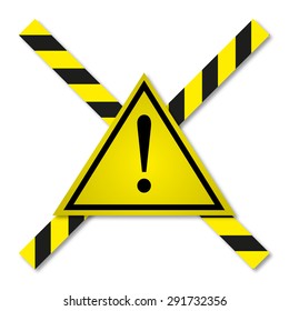 Danger tapes in yellow-black line