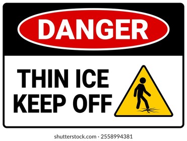 Danger Thin Ice Keep Off Sign