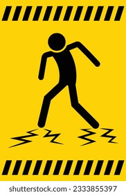 Danger Thin Ice Warning Sign Icon