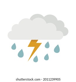 Danger thunderstorm icon. Flat illustration of danger thunderstorm vector icon isolated on white background