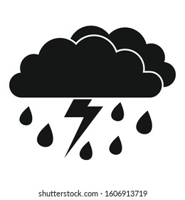 Danger thunderstorm icon. Simple illustration of danger thunderstorm vector icon for web design isolated on white background