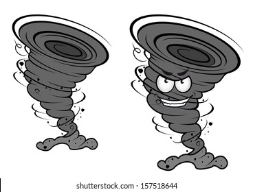 Danger Tornado Disaster In Cartoon Style For Weather Concept Or Mascot Design