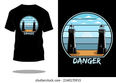 danger tower retro t shirt design