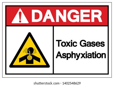 Danger Toxic Gases Asphyxiation Symbol Sign, Vector Illustration, Isolate On White Background Label .EPS10