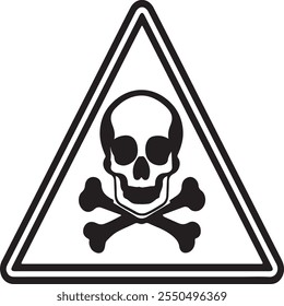 Danger, toxic sign skull icon. Warning skull symbol.vector illustration