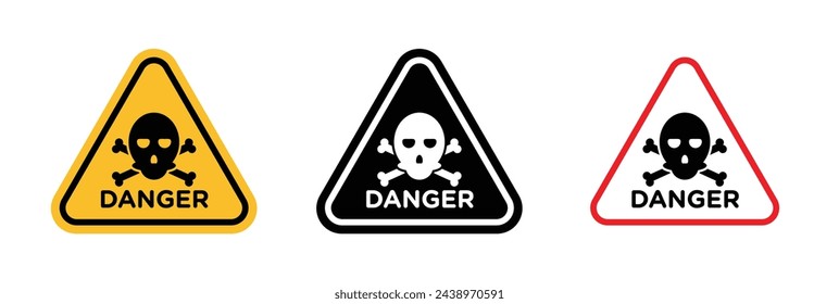 Danger of Toxic Substances Sign. Poison Hazard Warning. Chemical Risk Skull Symbol