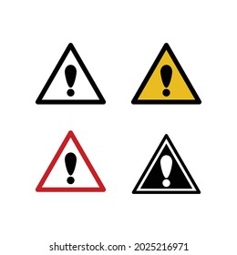 Danger traffic sign flat icon isolated on white background. Vector illustration