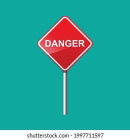 Danger traffic sign isolated on background vector illustration.