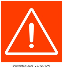 Danger triangle orange background sign exclamation mark inside isolated