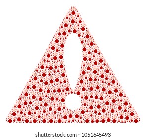 Danger Triangle Sign collage constructed of fireworks detonator pictograms. Vector fireworks detonator elements are combined into conceptual risk symbol illustration.
