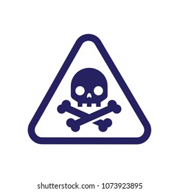 Danger, triangle, skull, risk, pirate symbol vector icon