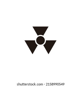 Peligro, triángulos símbolo geométrico simple logo vector