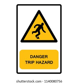 Danger Trip Hazard Symbol Sign,Vector Illustration, Isolate On White Background Icon. EPS10