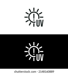 Danger of UV rays icon isolated on white background