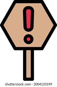 icono de línea de color de vector de peligro