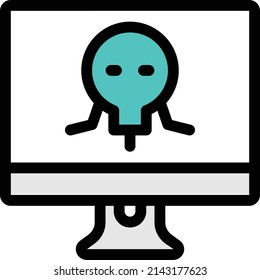 danger vector color line icon