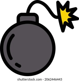 icono de línea de color de vector de peligro