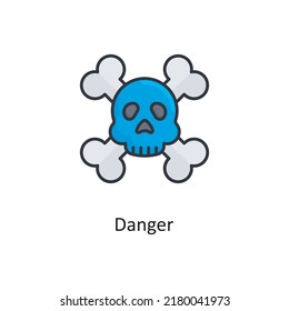 Danger vector Filled Outline Icon Design illustration. Medical Symbol on White background EPS 10 File
