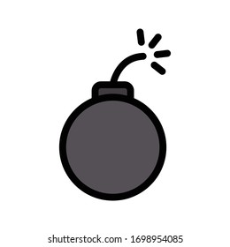 danger vector flat color icon 