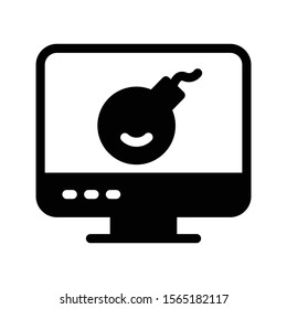 danger vector glyph flat icon 