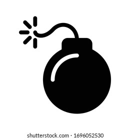 danger vector glyph flat icon 