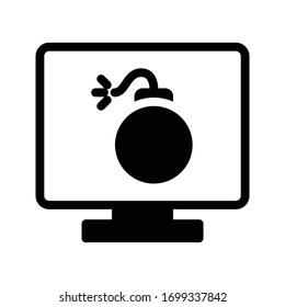 danger vector glyph flat icon 