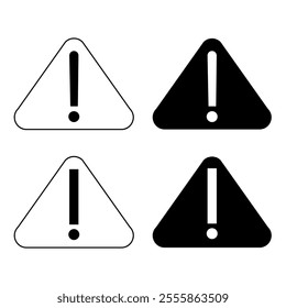 Danger vector icons on white background with exclamation mark 
Icons sign carefully