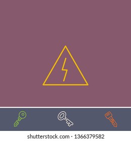 danger vector line icon.Basic element illustration.danger vector outline symbol design.Bonus broken key graphic concept