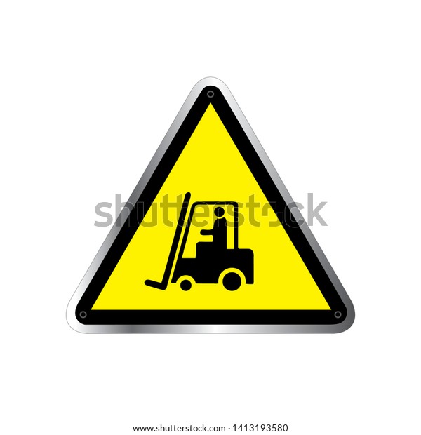 Danger Vector Sign Fork Lift Trucks Stock Vector (Royalty Free ...