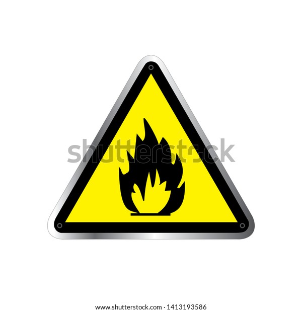 Danger Vector Sign Highly Flammable Sign Stock Vector (Royalty Free ...