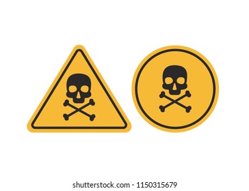 Danger vector sign. Skull and crossbones danger sign