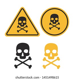 Danger vector sign. Skull and crossbones danger sign