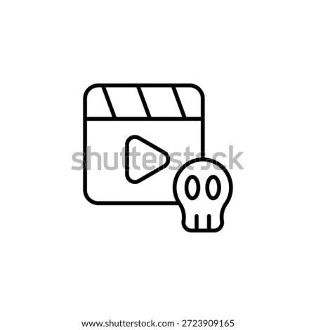 Danger Video Play Icon Symbol Outline Design