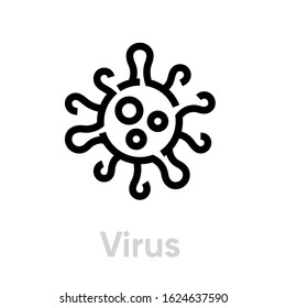 Danger Virus Bacteria vector icon illustration isolated on white