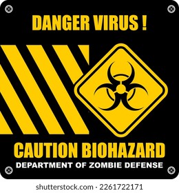 Danger Virus, Caution Biohazard, sign vector