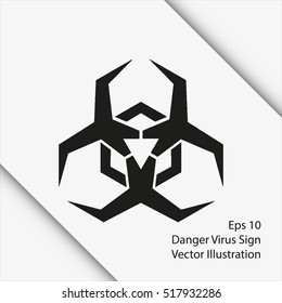 Danger Virus Sign. Vector Illustration