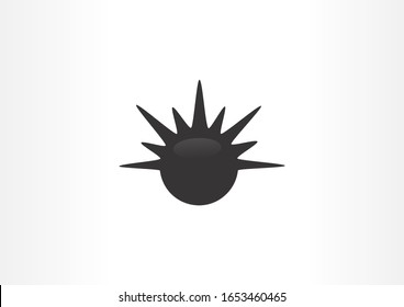 Concepto de diseño del logotipo del símbolo de virus de peligro