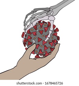 Ilustración vectorial del símbolo de virus de peligro. Icono de diseño médico. Prevención del coronavirus. Epidemia. Protección del virus bacteriano sanitario. Ilustración para diseño médico. Detén el coronavirus.