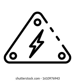 Danger voltage sign icon. Outline danger voltage sign vector icon for web design isolated on white background