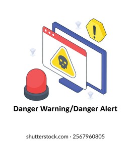Danger Warning Danger Alert isometric Colored illustration. EPS File stock illustration
