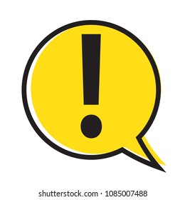 Danger warning attention sign in a speech bubble, vector illustration
