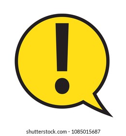 Danger warning attention sign in a speech bubble, vector illustration