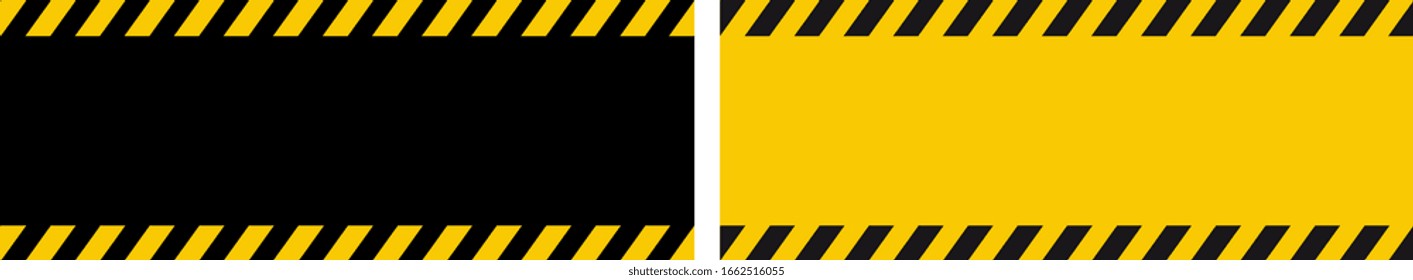 Danger warning banner with black and yellow strips